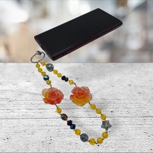 Handmade Floral Beaded Phone Charm